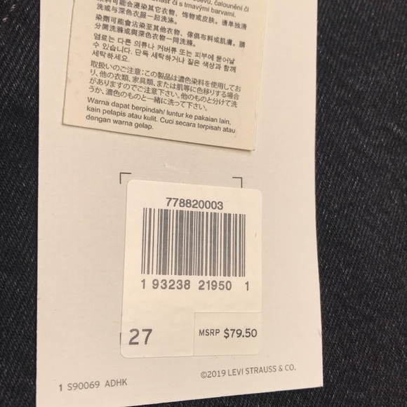 Levi’s Studded Skirt Black Denim Size 27 New With Tags - Picture 8 of 10